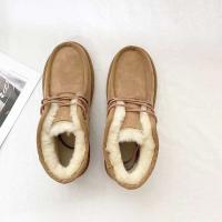Nuevas botas de nieve con cordones para hombre de lana de cuero genuino cálidas y antideslizantes - details 8