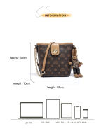 FOXER-Bolso de hombro cruzado de PVC para mujer, bolsa pequeña de cubo, bolso de teléfono estampado femenino con colgante - details 2