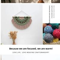 Tapiz colgante de pared con borlas de cuerda tejida a mano de estilo nórdico, macramé bohemio, cuentas de borlas de algodón, decoración artística de pared del dormitorio, 2025 - details 5