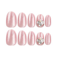 Puntas de uñas de ojo de gato rosa, uñas de borde suave e inocuo, prensadas para actuaciones en escenario - details 4
