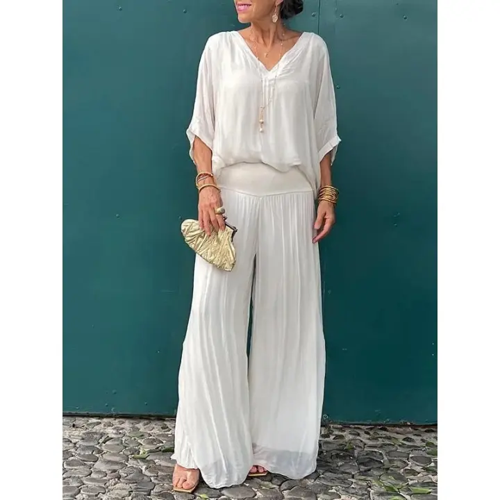 Traje caliente de la gasa del color sólido de la venta de la moda de las mujeres del verano para las mujeres - 1