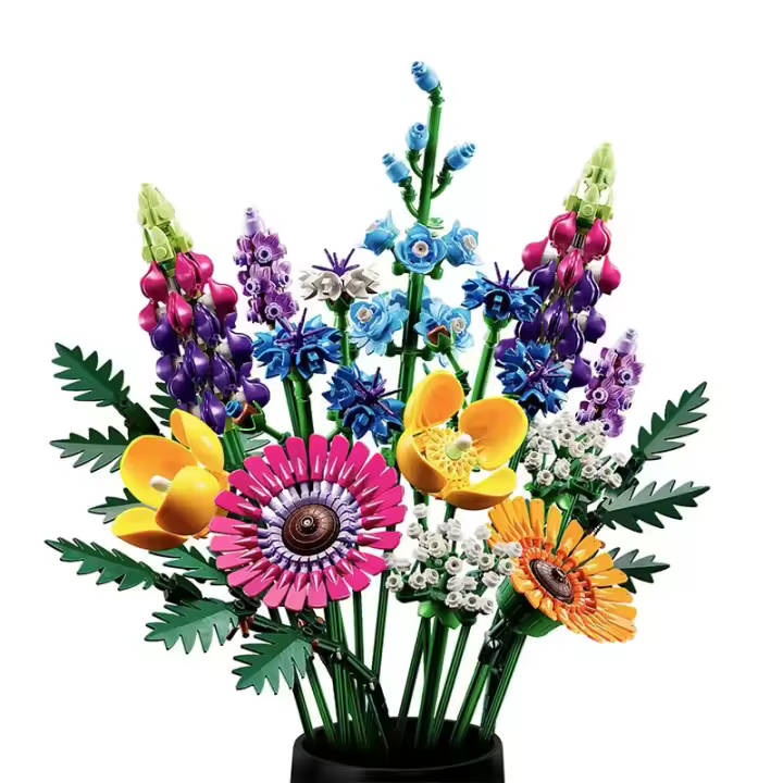 Conjunto de ramo de flores artificiales, Serie de flores artificiales, bloques de construcción - 1