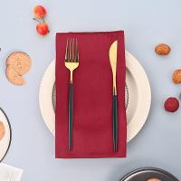 50 Uds servilleta de satén 43cm * 43cm decoración de mesa para servir toalla de cena para fiesta de boda hogar Hotel decoración navideña servilletas de mesa verde - details 5