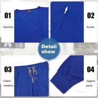 uniforme médico para mujer, artículos de enfermería, uniformes quirúrgicos, Tops de manga corta con cuello en V, pantalones para correr, conjuntos de exfoliante para hombre - details 5