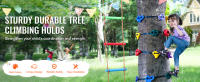 SucceBuy Kit de escalada de árboles Ninja, soportes de escalada, correas de trinquete y escalera de escalada, ideal para niños y adultos, rocas de escalada coloridas para juegos de guerreros Ninja al aire libre - details 0