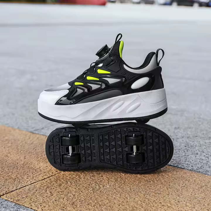 Patines de cuatro ruedas a la moda para niños, niños, niñas y adultos, patines con ruedas desmontables, zapatos de Skateboard para niños y estudiantes - 1