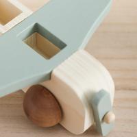 Bloques de construcción de madera Montessori para bebé, juguetes de avión, modelo tripulado, adorno de madera, juguetes - details 11