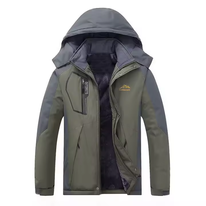 2025 Parabrisas con forro polar grueso para hombre, abrigo cálido a prueba de viento para exteriores, talla grande - 1
