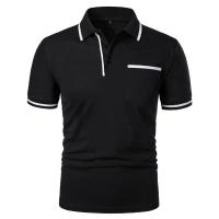 Camisetas transpirables de manga corta para hombre, polo ligero de color sólido, top básico suelto de moda con bolsillos, verano - details 5