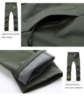 LNGXO Pantalones de Vellón para Hombres Cálidos, Impermeables, a Prueba de Viento para Invierno - details 12
