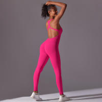 Body de Yoga de una pieza, conjunto de pantalones sin costuras, levantamiento de glúteos, Espalda descubierta, ropa sin mangas - details 3