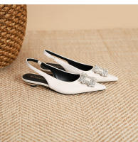 Nuevos zapatos planos de estilo francés con hebilla cuadrada y boca baja para mujer - details 24