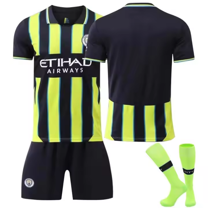 2425 Kit de fútbol visitante del Manchester City 9 Haaland 47 Foden 19 Alvarez 11 Conjunto de camiseta de fútbol Dukker - 1