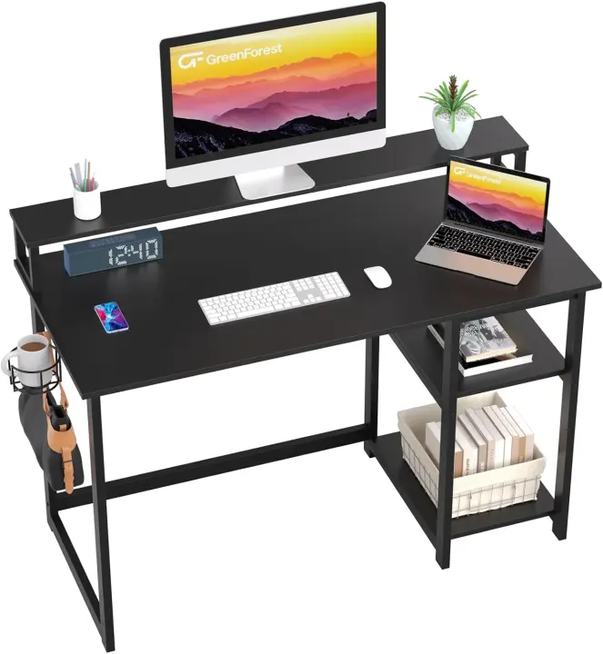 Escritorio de Oficina Ajustable Monitor con Soporte Escritorio Minimalista Reversible para Estudio - 1
