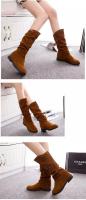 Ots de tacón informal de media varilla para mujer, punta redonda, terciopelo mate, otoño e invierno, nuevo - details 23