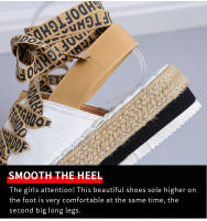 2025 ¡Novedades transfronterizas! Sandalias de plataforma de talla grande para mujer, correa de tobillo, cuerda de cáñamo, plataforma de Punta abierta, zapatos de mujer romanos Casuales - details 4