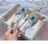 Nuevos zapatos plateados de cristal con suela blanda Baotou, zapatos de niña con diamantes de imitación, zapatos de rendimiento. - details 16