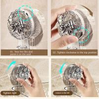 Taza de ducha con cesta para estante, accesorio con patrón de glaciar ligero, instalado en SEO, organizador de baño, disposición giratoria - details 2
