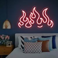 Letrero de neón con llama, tienda de luz, cafetería, restaurante, habitación, fiesta, decoración de pared colgante, USB, noche, regalos de cumpleaños, lámpara de decoración de dormitorio, lámpara de neón, manocave - details 5