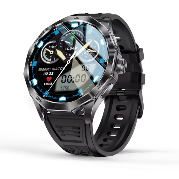 2025 Nuevo Reloj inteligente para helbres 1,85 pulgadas 360*360 HD AMOLED Pantalla táctil complete, Reloj de Trayectoria GPS, Brújula, 100 + Deportive Way, Impermeable,710mAh, oxígeno en sangre, - 1