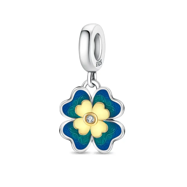 Colgante con cuentas de plata de ley 925, colgante de flor de la suerte de ensueño, pulsera Original para fabricación de joyas, regalo del Día de San Valentín - 1