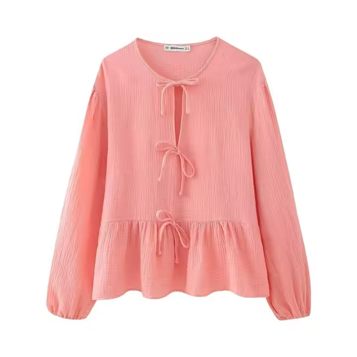 Conjunto de blusa y pantalones de estilo casual y holgado para mujer, otoño 2025 - 1
