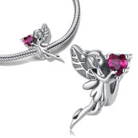 Abalorio colgante de corazones de campana Tinker, Pulsera Original de Plata de Ley 925 para la fabricación de joyas - details 0