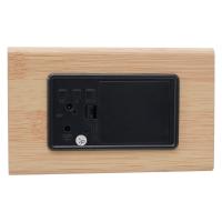 Reloj electrónico Triangular LED de madera, despertador Digital de temperatura y humedad, USB/AAA, Decoración de mesa de dormitorio - details 26