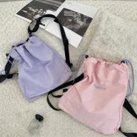 Mochila con cordón de nailon de estilo coreano, bolso deportivo ligero de nailon de Color fresco, bolso de viaje al aire libre Harajuku dulce para senderismo - details 2