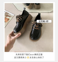 Nuevo estilo universitario con cordones dobles y cordones con falda pequeña, zapatos de plataforma de cuero, zapatos individuales. - details 3