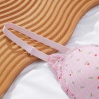 Cómodo sujetador en V profundo inalámbrico con flores dulces, ropa interior a prueba de golpes para mujer, lencería antiflacidez, sujetador de realce, regalos - details 10