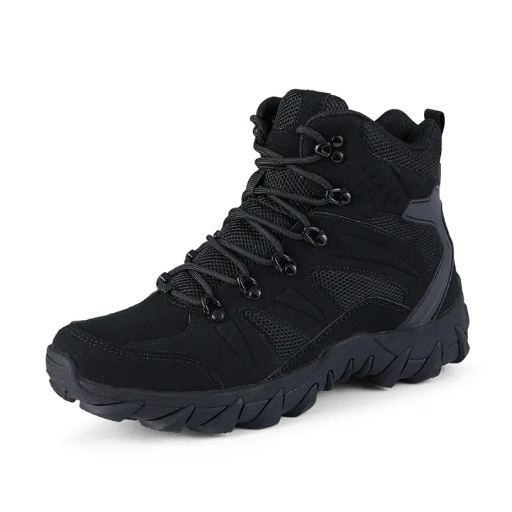 Zapatos de senderismo para hombre, zapatillas deportivas de cuero de Gamuza, resistentes al desgaste, senderismo, Caza - 1