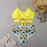 Bikini de dos piezas de cintura alta con estampado de leopardo, traje de baño sexy para mujer - details 14
