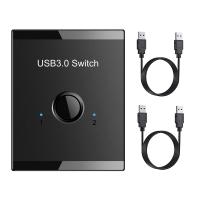 Interruptor USB KVM 3,0, conmutador Selector KVM para PC, teclado, ratón, impresora, 1 unidad, compartir 2 dispositivos - details 0