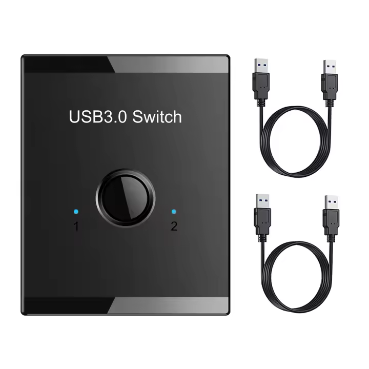 Interruptor USB KVM 3,0, conmutador Selector KVM para PC, teclado, ratón, impresora, 1 unidad, compartir 2 dispositivos - 1
