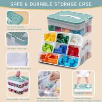 Caja de Almacenamiento para Niños con Tapa Bloques de Construcción, Caja de Juguetes, Ordenador de Habitación Infantil 3 Niveles, Bloques Apilables - details 4