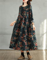 Vestido Floral de Algodón Vintage Moda Casual para Mujeres Primavera Otoño - details 10