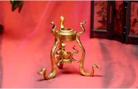 Rueda de Cobre Puro Tripod de Mano Base de Loto de Oro Magia Tantrismo Oferta Especial - details 9