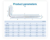 Ganchos de Tornillo en Forma de L NINDEJIN Acero Plateado Autoperforante Ideal para Colgar Ropa - details 3