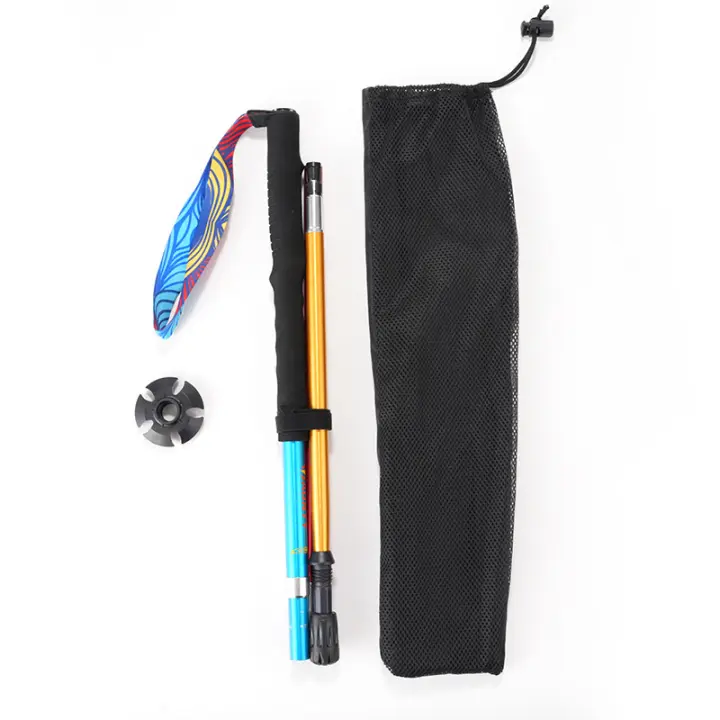 Bastones Trekking Trail y de Paseo - Cuatro Secciones Plegables, Aleación 7075 Ultraligera, Absorbentes de Choque, Ideal para Senderismo y Aventuras al Aire Libre - 1