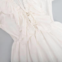 para mujer Primavera Verano Nuevo vestido corto de gasa con manga acampanada - details 11