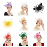 Tocado de malla con plumas Vintage, sombrero de velo elegante y exquisito, diadema para novia, espectáculo de danza - details 1