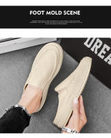 Sandalias para hombre al aire libre Media zapatilla Zapatos casuales de verano Lona Zapato para caminar ligero de fondo suave - details 18