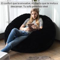 Funda Puff 120cm Peluche Lavable en Lavadora - CubreSofá Lujo para Adultos y Mascotas | Tela Impermeable Antimanchas | Sin Relleno + 3 Plazos Klarna | Certificado Anti-Alergias - details 4