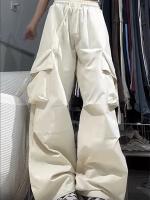Pantalones Cargo de Cintura Alta Ropa de Calle Hip Hop para Mujeres Pantalones Grandes Bolsillos Casuales - details 3
