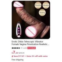 Leten Vibrador Telescópico Realista Juguete Intimo para Adultos con Calor Giratorio - details 18