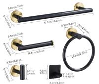 Juego De Accesorios Para Baño De 304, Acero Inoxidable, 7 piezas, Color Plateado - details 3