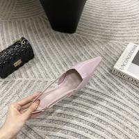 Bolsa de tacón fino puntiagudo sandalias de cabeza de las mujeres usan nuevo trasero francés versátil boca vacía poco profunda zapatos individuales zapatos de mujer - details 27
