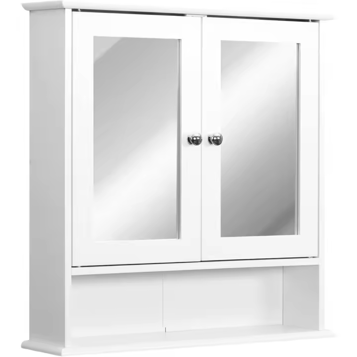 Armario de Baño con Espejo de Pared 2 Puertas, 3 Niveles para Almacenamiento - 1