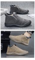 Botas cortas para hombre con aislamiento de felpa, zapatos informales, botas de nieve antideslizantes de suela gruesa, zapatos de algodón para invierno al aire libre, botines para hombre - details 16